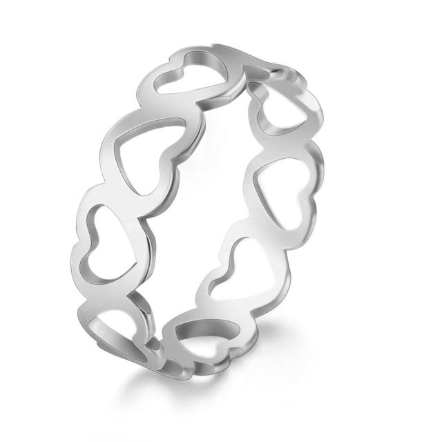 

Skyrim Lovely Hollow Heart Ring Нержавеющая сталь Романтическое розовое золото Цвет Повседневные обручальные кольца Ювелирные изделия Подарок для женщин 9