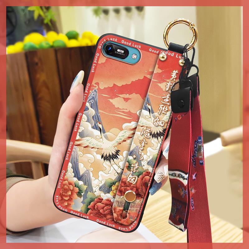 Elderly lady Kickstand Phone Case For Itel A25/A35/A25 Pro Lanyard Anti-knock Silicone Fashion Anti-dust Wristband Ring