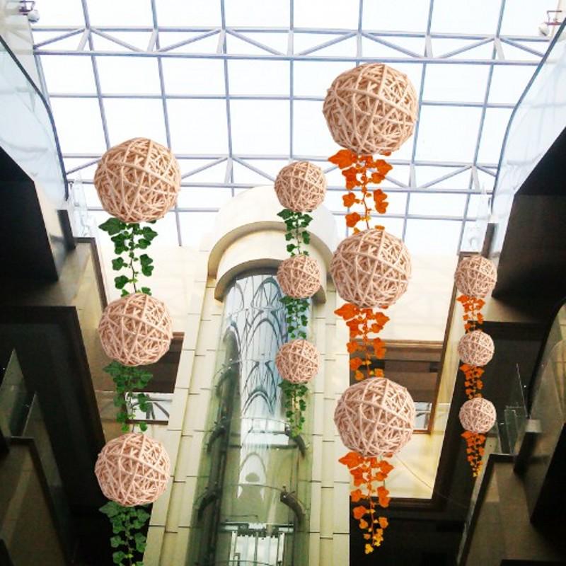Smoldering Rattan and Willow Decor Balls: Hanging Ornaments for Malls, Schools, Bars, and Photography Props