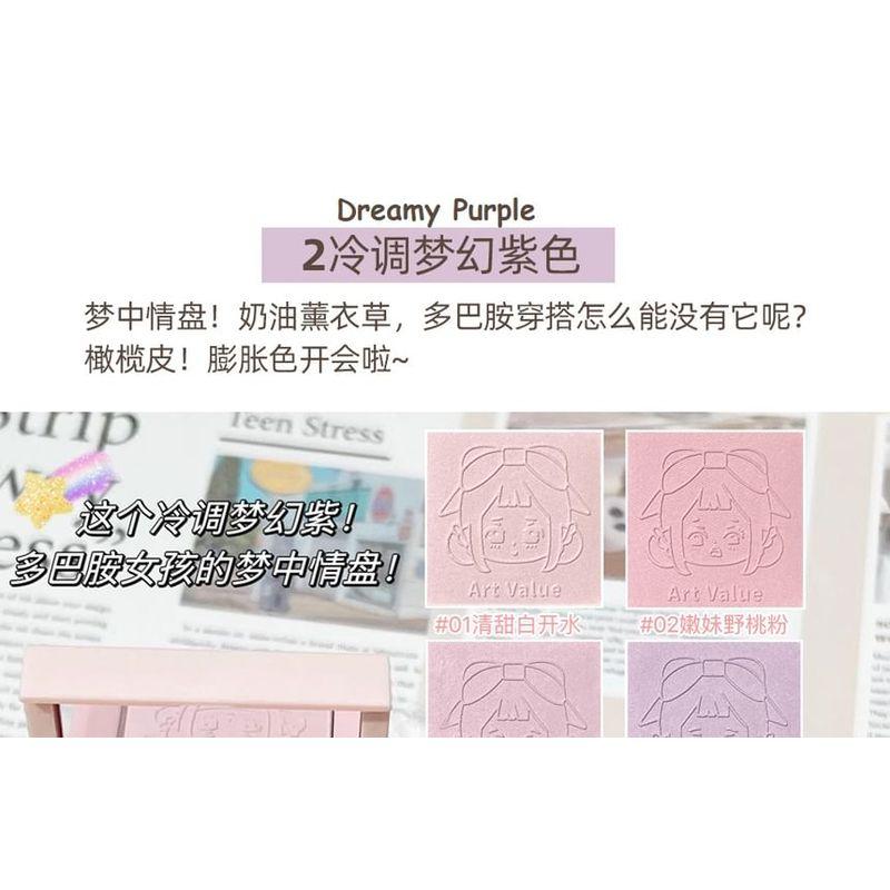 Art Value - 4 Colours Cartoon Embossed Matte Blush Palette