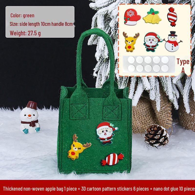 Internationale Weihnachts-Jutesack-Geschenktüten-Ornamente: Zeichentrick-Apfel- und Süßigkeitstüten für den Kindergarten