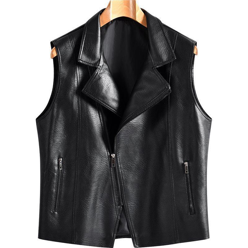 Summer D new leather jacket vest vest men's jacket men's casual trend slim fit