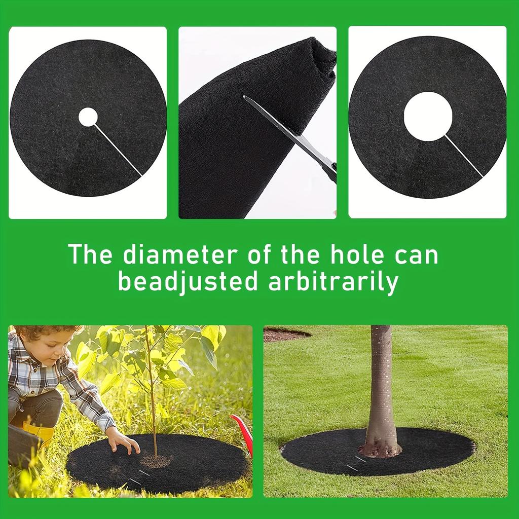 Non-Woven Reusable Tree Weed Control Barrier Protector Mat Eco-Friendly Root Protector Felt Cushion Gardening Fabric