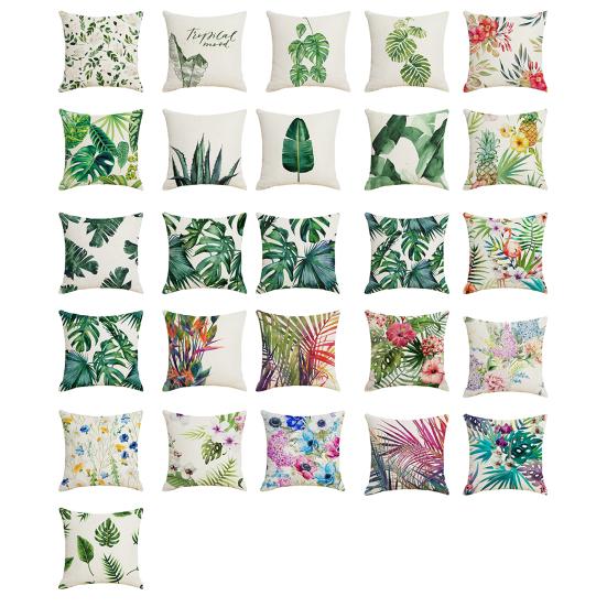 Federa Cuscino con Stampa Floreale, Copricuscino Traspirante per Tutte le Stagioni, Federa Cuscino con Design Botanico Nordico Tropicale, Morbida Custodia Decorativa per Cuscino per Divano Letto Sedia