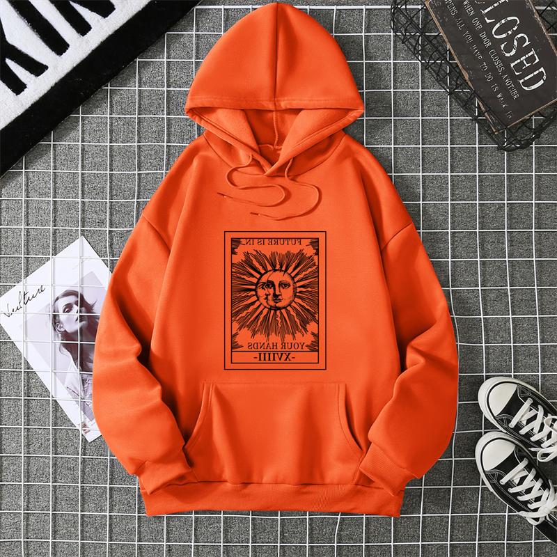 The  Sun Tarot Card Major Arcana Fortune Telling Occult Sweater Women Pullover Hoodie Crewneck Pullover Hoodie Harajuku Printing