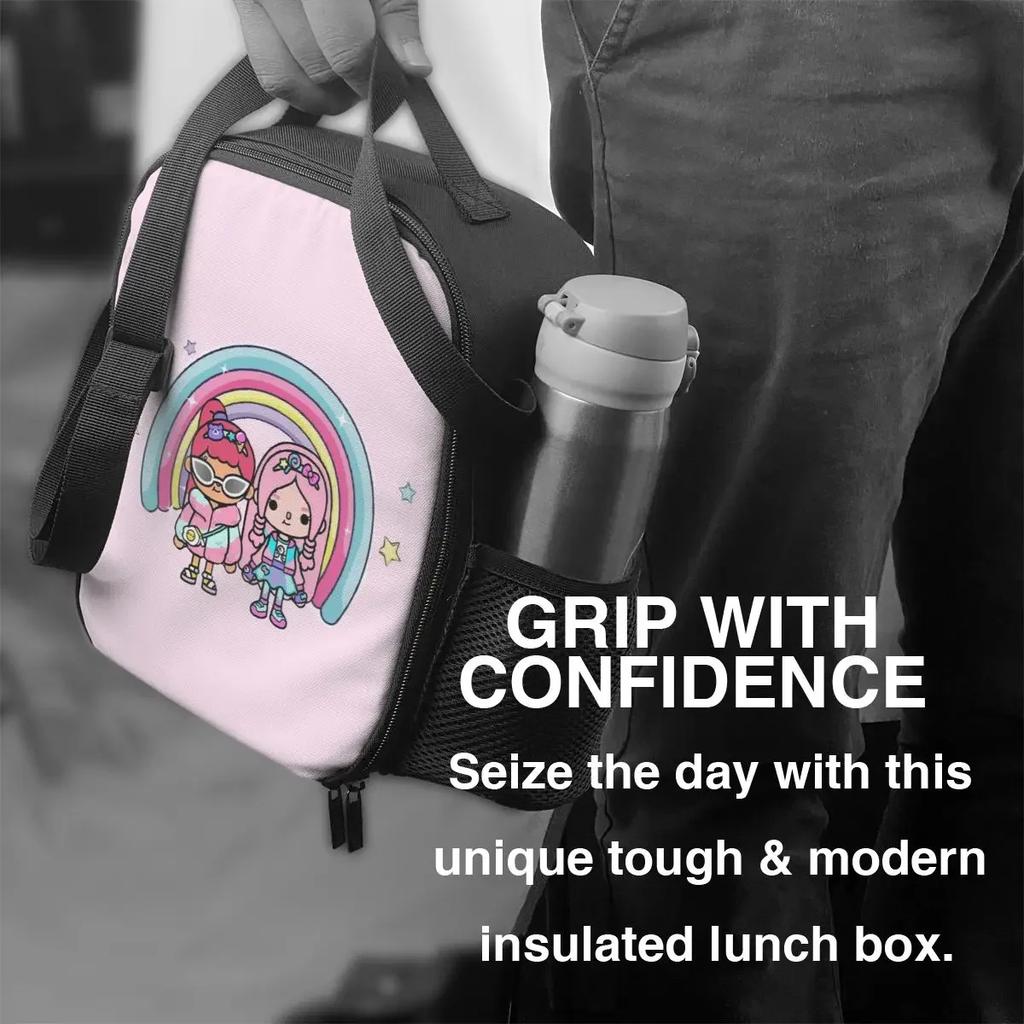 Cute Cartoon Girl Lunch Bag Characters Fun Lunch Box For Men Beach Portable Cooler Bag Custom Thermal Tote Handbags