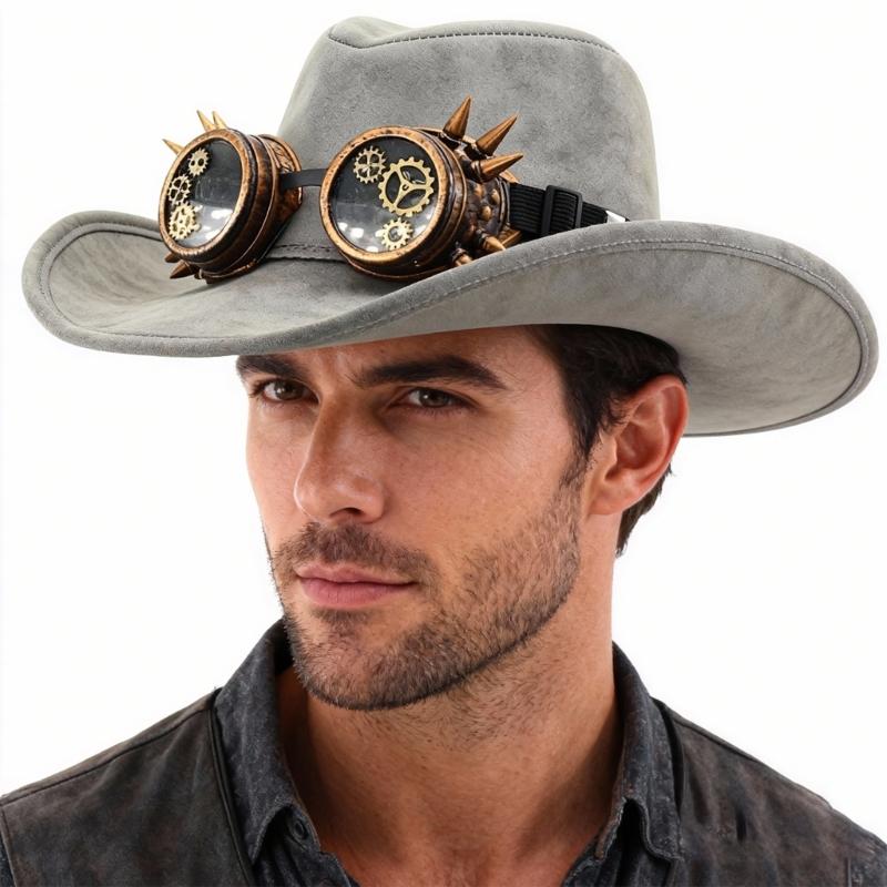 Antique Western Fedoras Hat Punk Sueded Design Winter Warm Top Hat Styling Accessory For Men Women Unisex Headwear