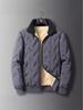 Men's Windproof Lambskin Cotton Winter Coat with Velvet, Thick, Loose Fit, Stand Collar, Large Size.