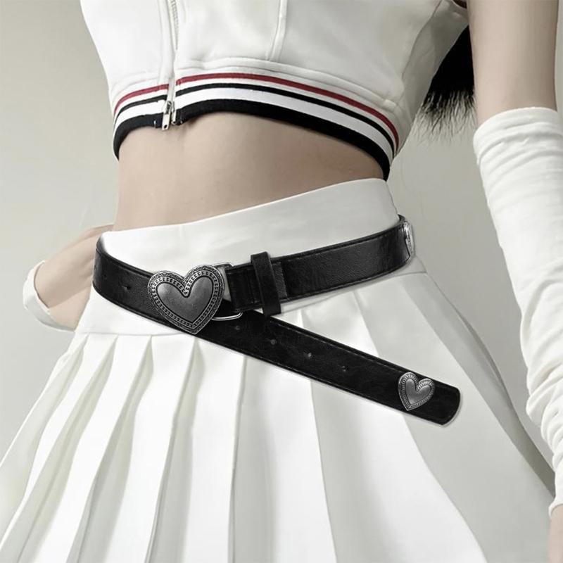 Unique Heart Pattern Waist Belt Stylish Adjustable Length Aesthetic Waistband for Date Nights