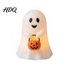 Ghost Festival Party Favors Cute Holding Pumpkin Bucket Table Lamp Halloween Spooky Bedside Reusable Holiday Decorations Small LED Night Light