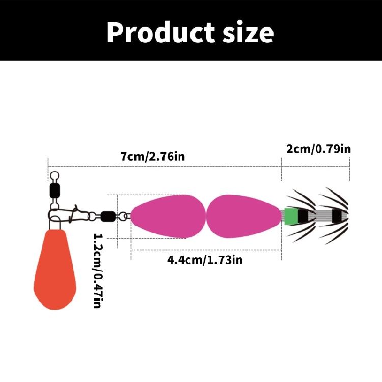 Umbrella Hook Cuttlefish Sleeve Fishing Hook Double Layer Squid Hook with Colorful Beads Swivels Sea Fishing Accessories