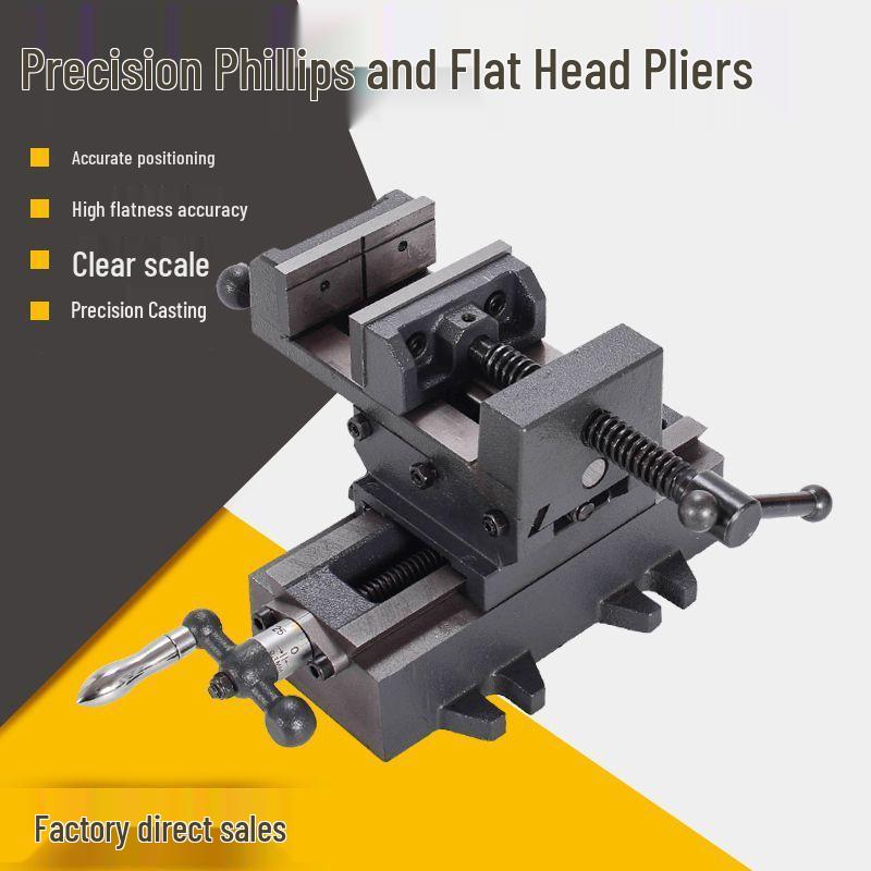Industrial Grade Cross-Slide Vise, Two-Way Moving