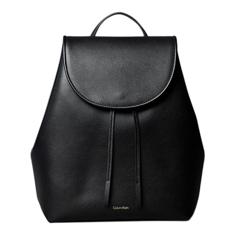 Calvin Klein Brand Classic Metal Logo Polyurethane Backpack Women s Black чёрный