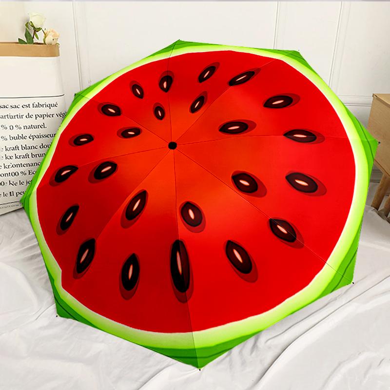 Watermelon with Intricate 8-Frame for Travel, Camping, Casual Lightweight Portable Umbrella, Essential for Every Family Holidays Birthday Gift