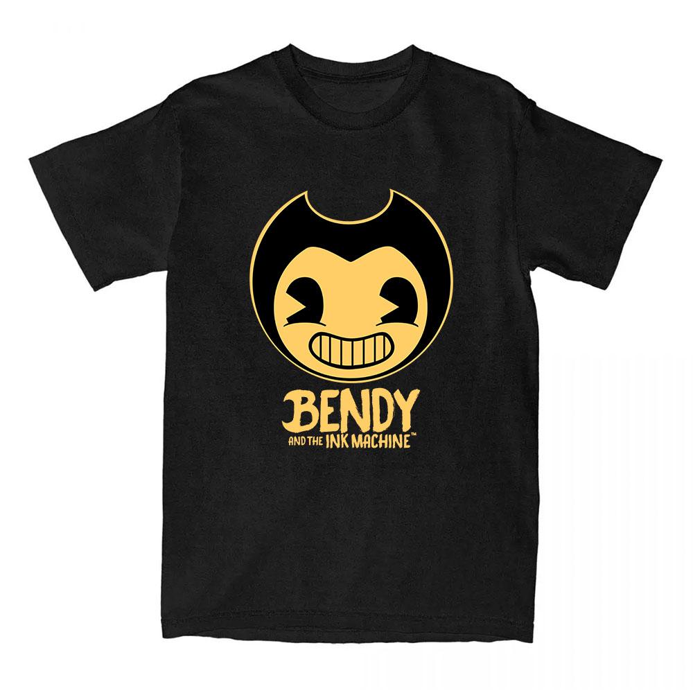 Игровая футболка Bendy and The Ink Machine, с коротким рукавом, свободная, хлопковая, унисекс, с мультяшным графическим принтом, футболка XS чёрный