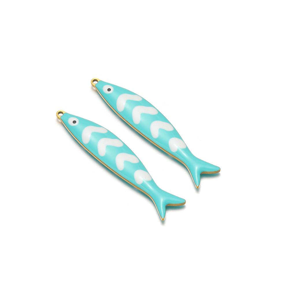 10pcs Stainless Steel Gold 20mm Starfish Charms Enamel Fish Pendant for DIY Jewelry Bracelet Findings Necklace Earrings Making