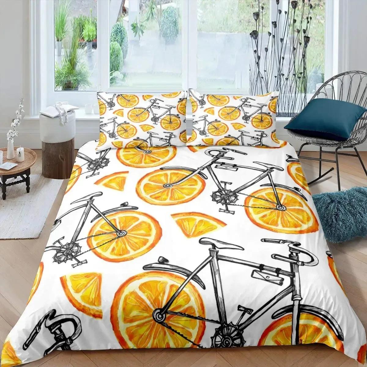 

Pink Bicycle Duvet Cover for Girls Women Twin Full King Size,Roses Flower Bedding Set Bike Floral Green Leaves Comforter Cover 70x133cm