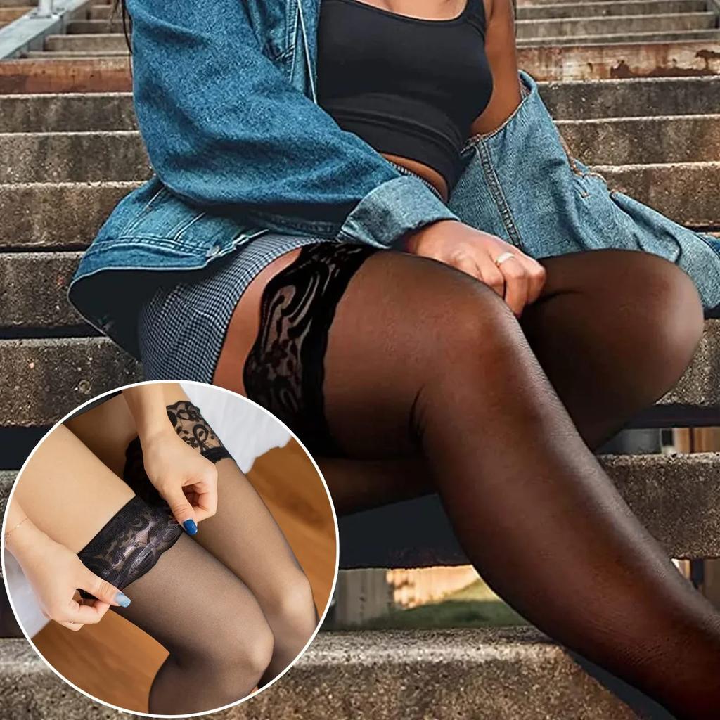 Freeauce Plus Large Size Elastic Fishnet Black Lace Stockings Sexy Thigh High Mesh Over Knee Long Socks For Oversized Women 3Xxl