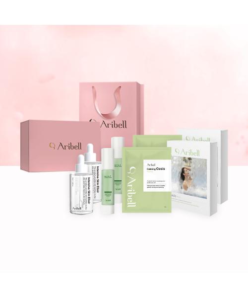 [Gift Wrapping] Aribel Skincare 3-Piece Gift Set (2 Creams, 2 Ampoules, 2 Mask Packs, Shopping Bag)