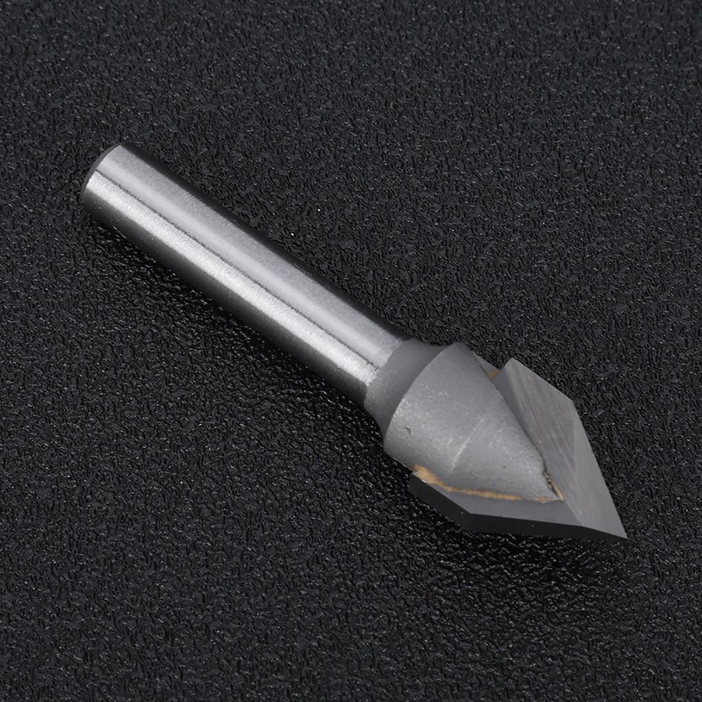 Router Bit 60 Degrees V Type 45# Carbon Steel 6mm Shank with Alloy Head Woodworking Tool(60 Degrees