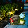Solar Garden Light Frog Resin Statue Handicraft Ornament Garden Garden Landscape Decorative Light