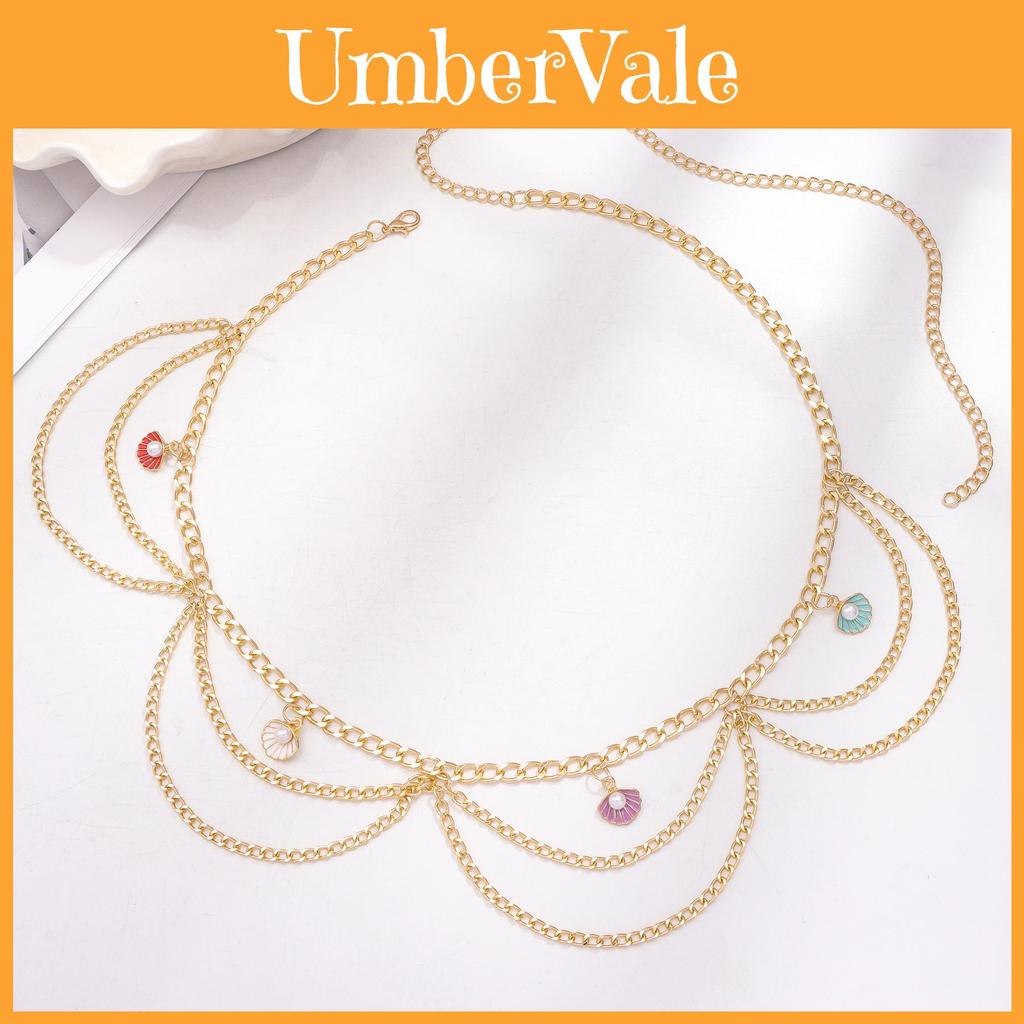 Bohemian Shell Tassel Waist Chain For Women With Metal Tribal Design Summer Accessory