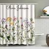 Shower Curtain Personalization For Women Bath Decor Floral Print Home Decoration Gift Idea Bathroom Acce