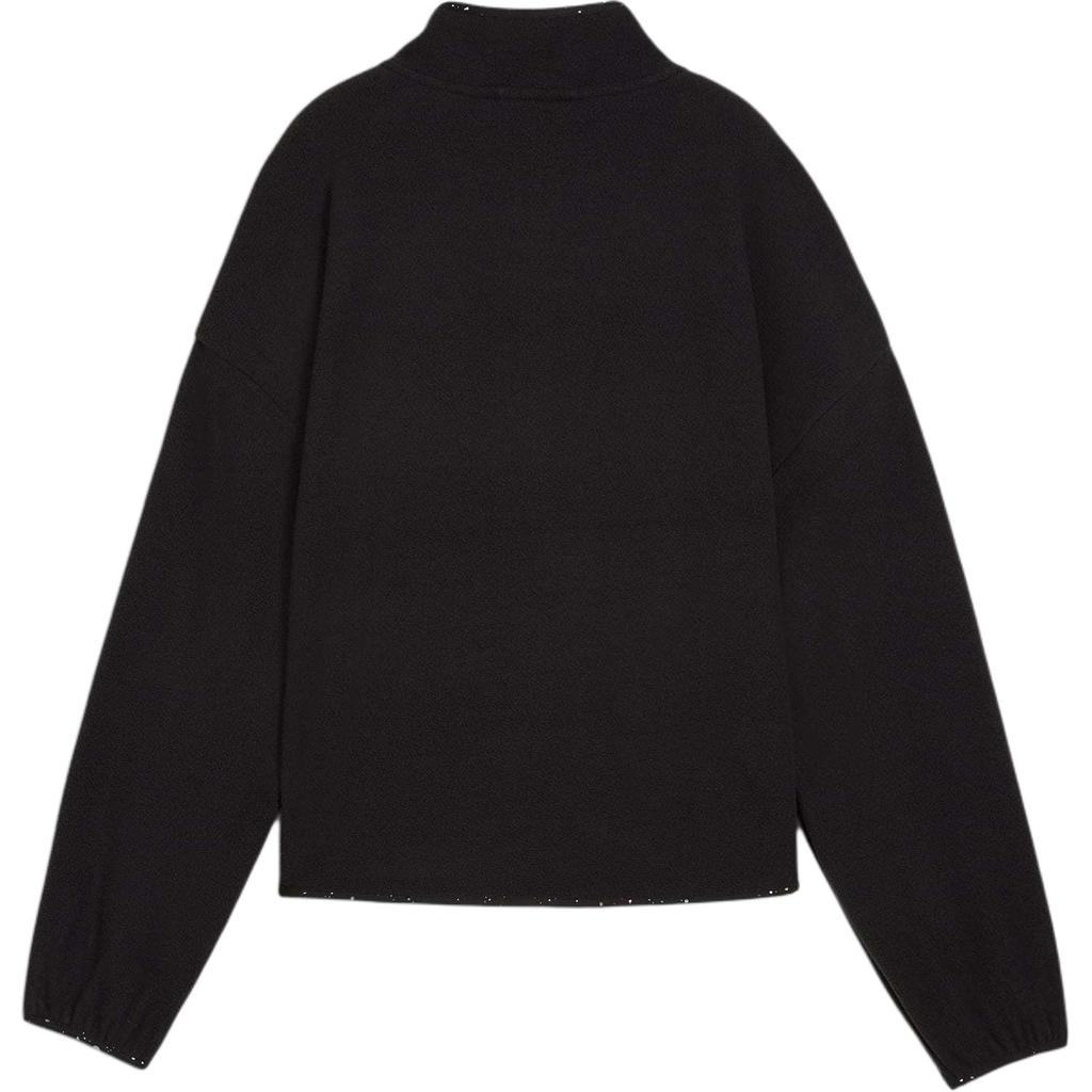 Puma Solid Color Logo Zip-Up Long Sleeve Jacket Women Jackets Black 525802-01