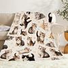 1pc of Comfortable Cartoon Cat Flannel Blanket, Soft and Casual Warm Blanket, Multi-functional Office Blanket, Outdoor Camping Travel Blanke