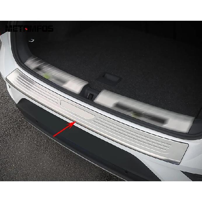 Für Volkswagen VW T-ROC TROC 2018-2025 Äußere hintere Kofferraumstoßstange Trittplatte Heckklappe Einstiegsleiste Schrammschutzplatte Zubehör