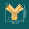 Raccordo a Y in ottone H58 Filettatura BSPP da 1/2" 3/4" Riduttore equalizzatore Giunto di unione ispessito Adattatore per acqua/gas Connettore