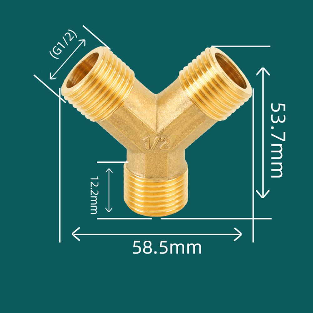 Raccordo a Y in ottone H58 Filettatura BSPP da 1/2" 3/4" Riduttore equalizzatore Giunto di unione ispessito Adattatore per acqua/gas Connettore