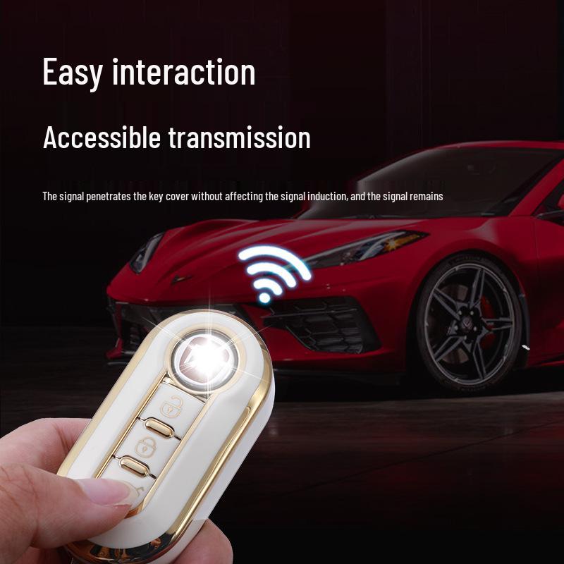 High-End Key Case for Fiat 500, Viaggio, Bravo, Iveco Eurocargo - Personalized Protective Shell with Buckle