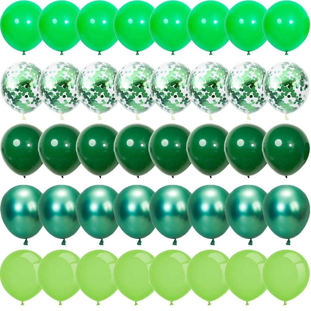 Green Metal Latex Confetti Balloon Jungle Safari Birthday Party Decoration Matte Globos New Year Wedding Party Baby Shower Decor