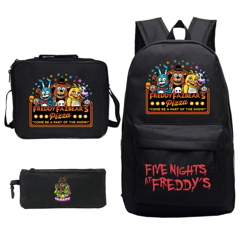 Teddy Bear Game Merchandise Primary School Backpack + Lunch Bag + Pencil Case Three-Piece Set