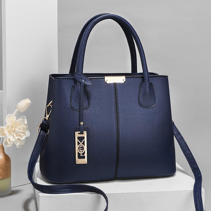 2024 Spring Women's Large Capacity Shoulder Crossbody Bag with Iron Pendant