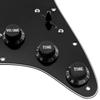 Musiclily Basic 11-lyukú ST előre szerelt koptatólemez Fender Stratocaster elektromos gitárhoz SSS Single-Coil hangszedő szettel, Fekete, 3 részes szett