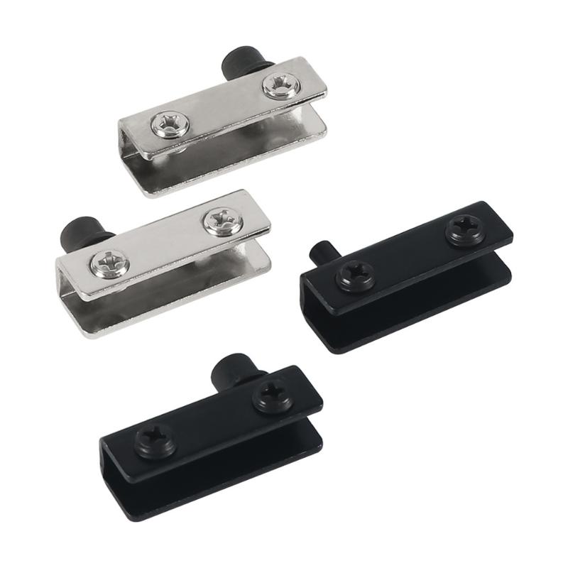 1 Set Easy Installation With No Drilling Needed Stainless Steel Glass Door Hinges Suitable For 5~6Mm Glass Pack Of 2