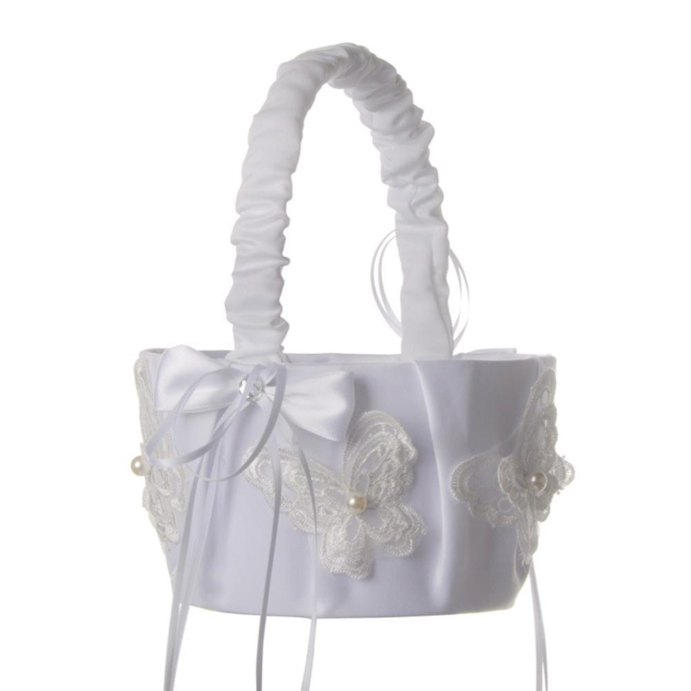 Portable Bridal Wedding Baskets For Flower Girl Wedding Supplies For Bridal Ceremony Party Decoration