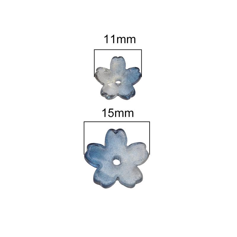 Glass Gradient Cherry Blossom Three-dimensional Accessories Beading Accessories Handmade Diy Bracelet Spacer Beads Accessories Strings Loose Beads