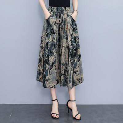 Sommer Übergröße Hose Elegant 2025 Neu Lässige Weitbein Hose Damen Elastischer Bund Sommerkleidung Hohe Qualität