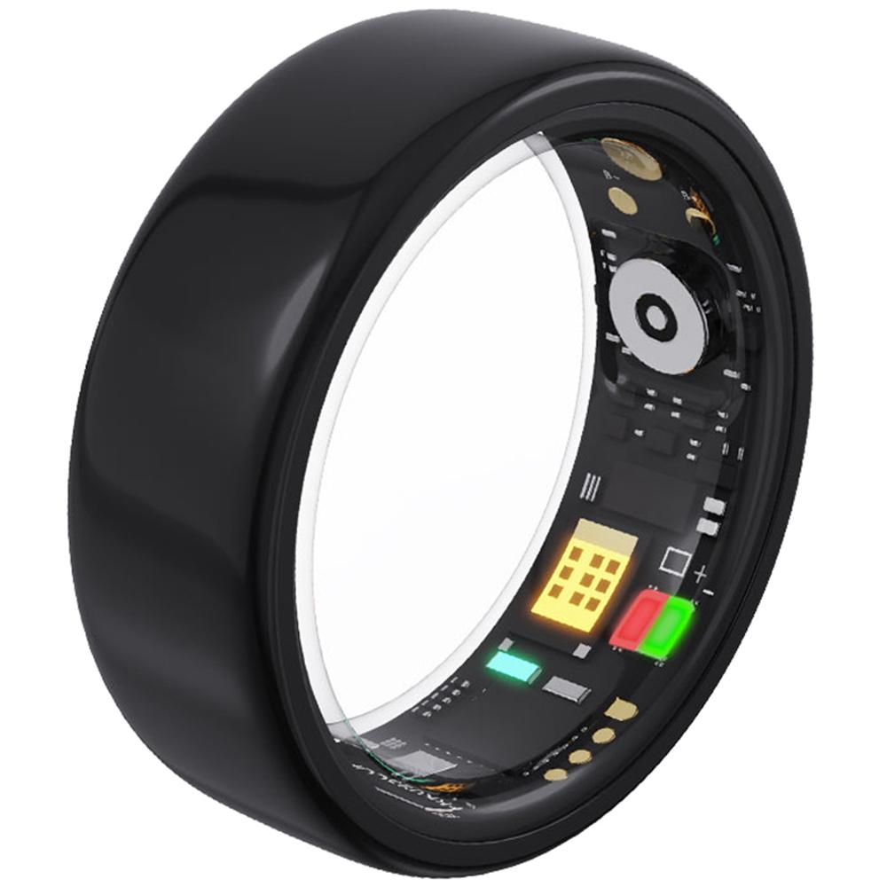 

RC20 Waterproof Bluetooth-compatible Health Monitoring Smart Ring Stainless Steel Finger Ring, Magnetic Charging Cable Black/Size 12