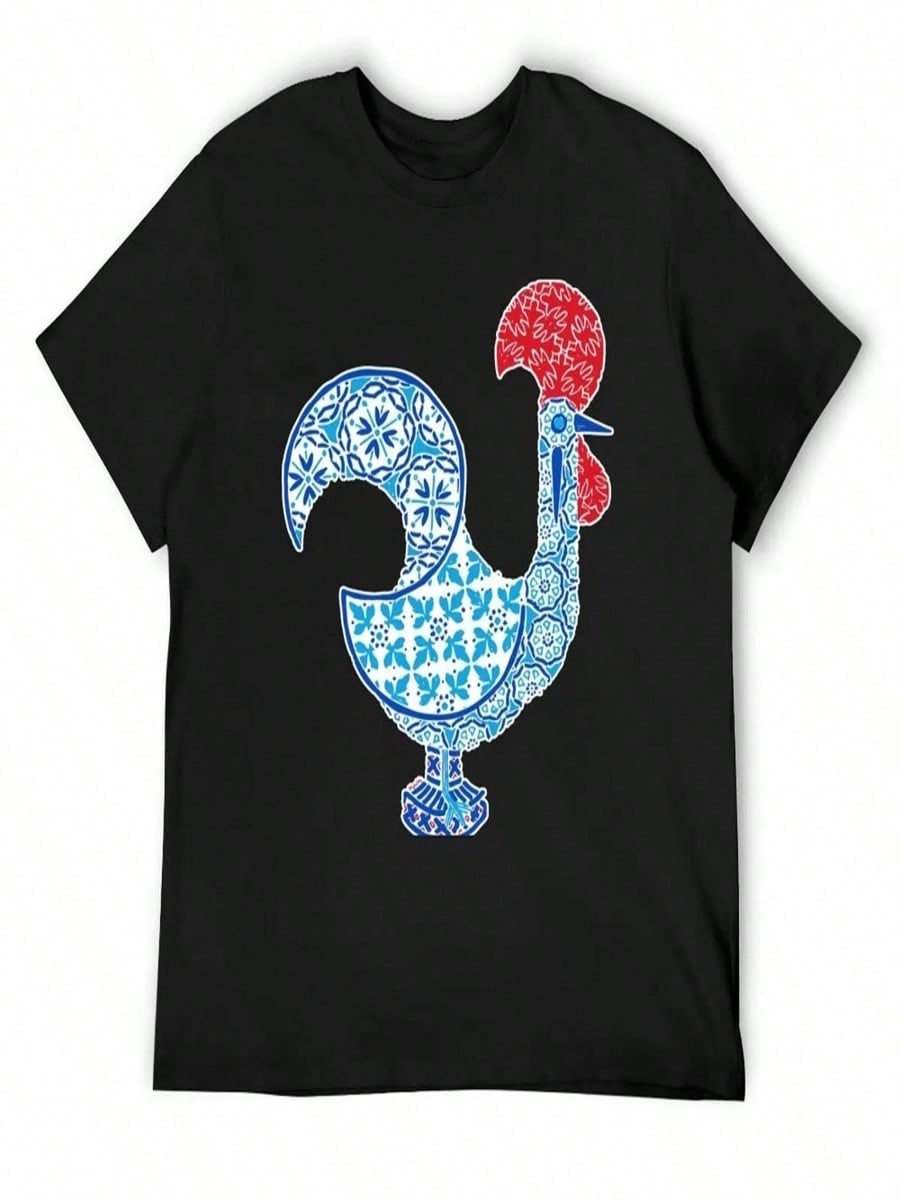 Portuguese Rooster With Portuguese Tile Design T-Shirt S разноцветный