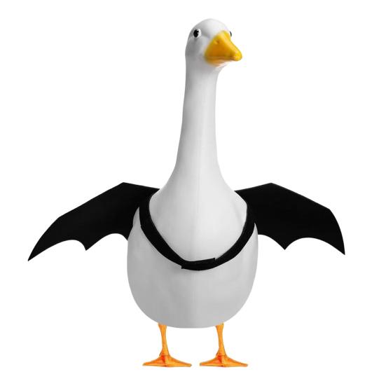 Halloween Goose Outfit for 23 Inch Goose Statue Black Spider/Bat Goose Clothes for Yard Garden Lawn Outdoor Decor