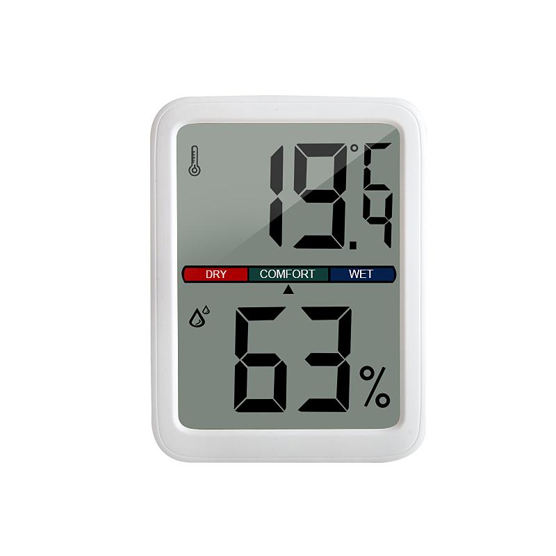 Indoor Thermometer LCD Digital Clock Thermometer Hygrometer Temperature Humidity Tester
