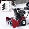 Snow Blower Accessory with Rubber Paddles and Metal Straps to Minimize Impeller Clearance for Improving Throwing Power