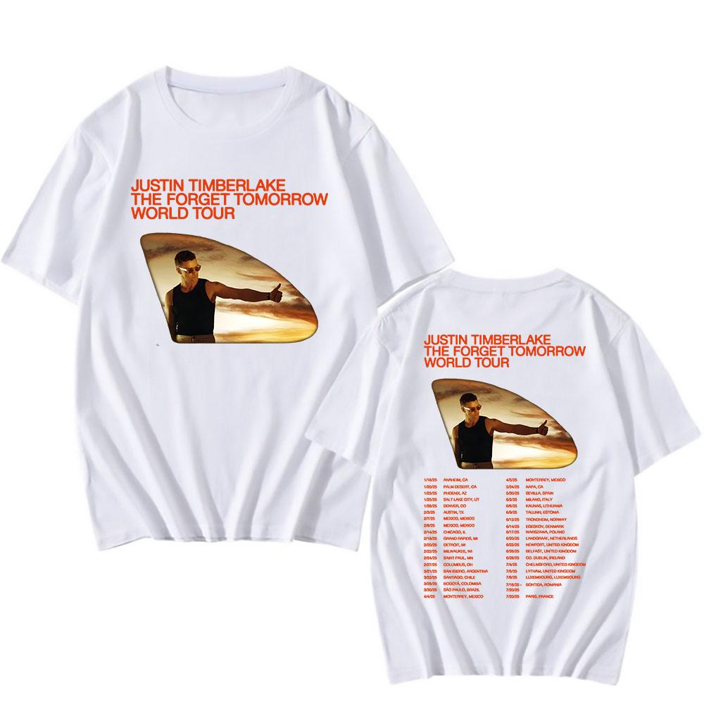 Футболка Justin Timberlake  Forget Tomorrow World Tour  Певец Печать Футболка Streetwear Унисекс Хип-Хоп Мужская Одежда - Мужская... S разноцветный
