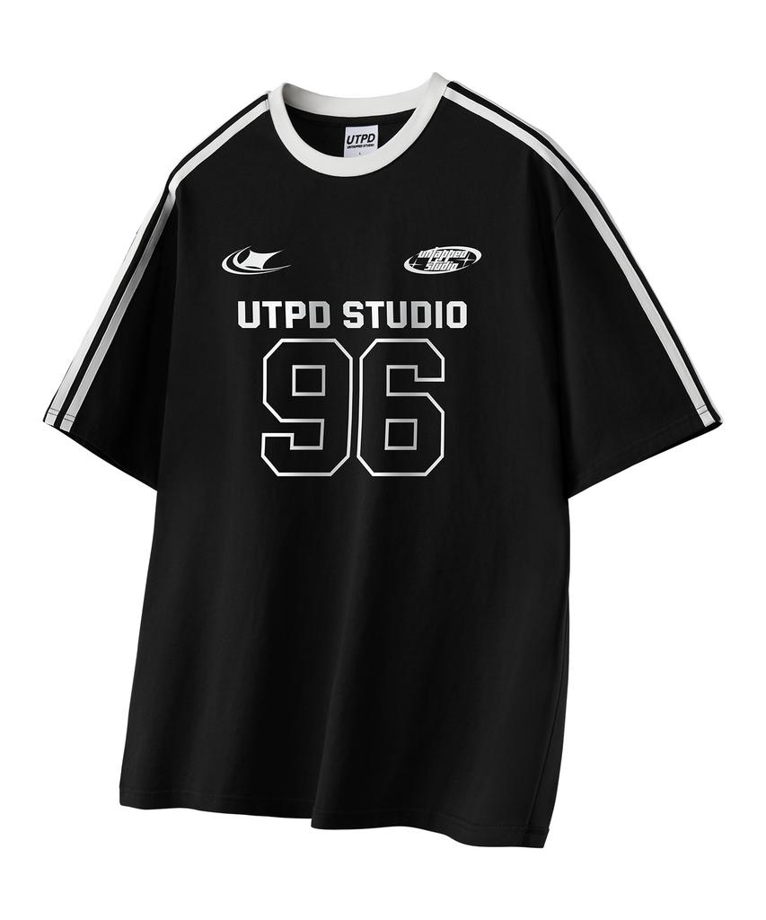 UNTAPPED STUDIO 96 Football Jersey Oversized Track Short Sleeve Contrast T-Shirt 3 Colors