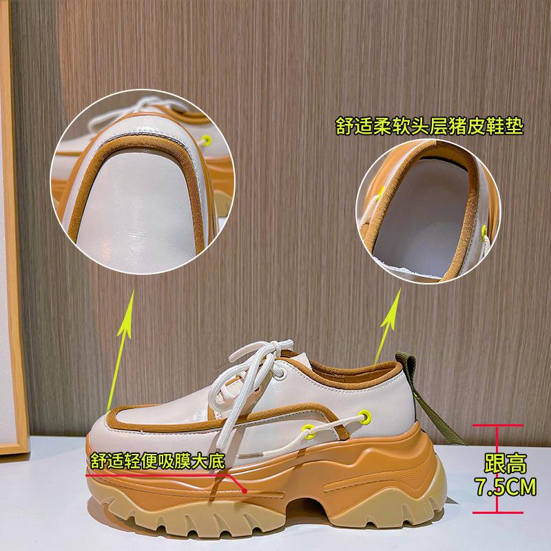 Small Leather Shoes with Suction Film Soles Women's 2025 Spring Single Shoes Women's New Muffin Women's Shoes British Style Platform Women's Loafers