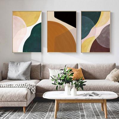 Abstract Watercolor Color Block Canvas Painting Simple Wall Decorative Posters and Prints For Home Living Room Decor Frameless